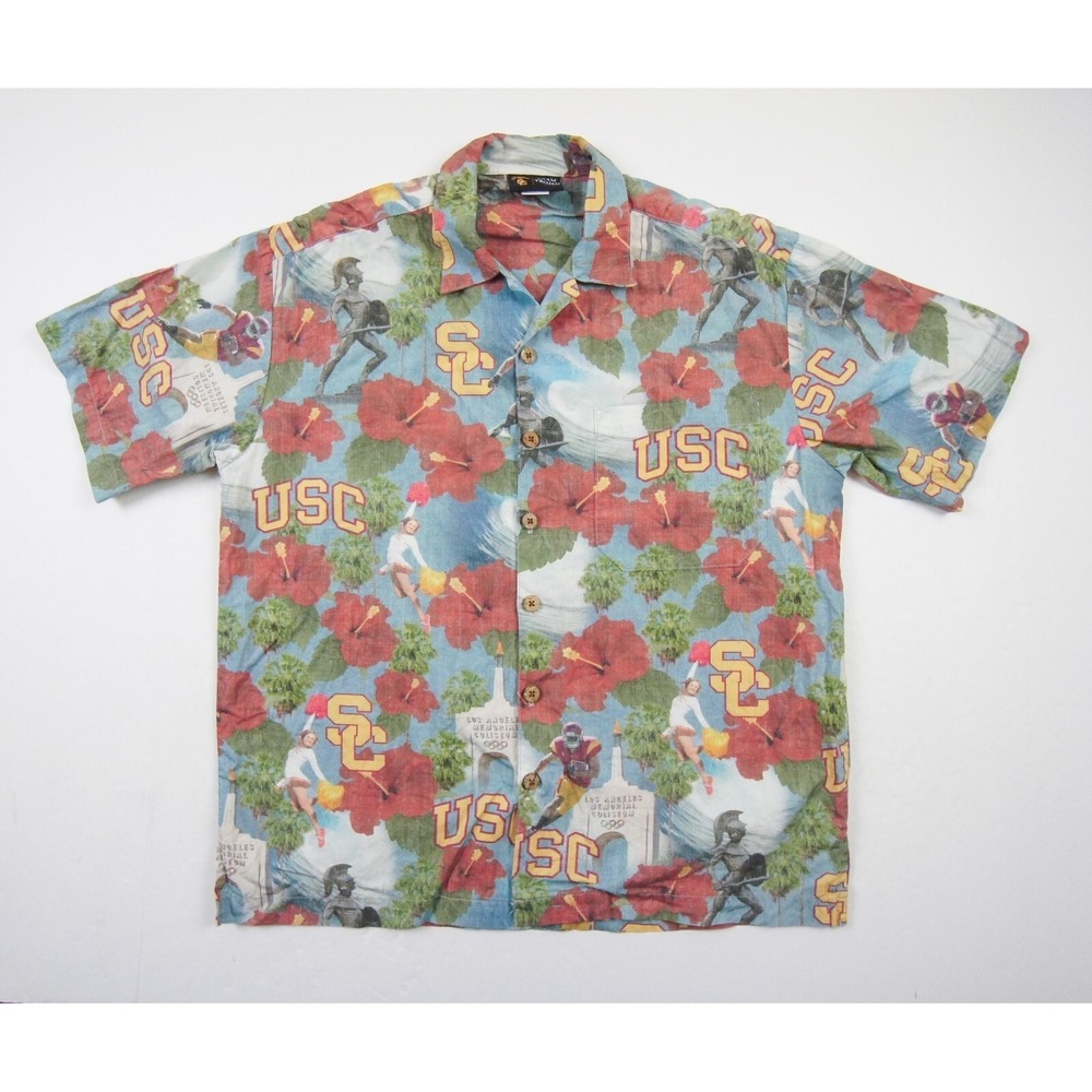 USC Shirt Mens Small Button Down Hawaiian University Southern California Trojans